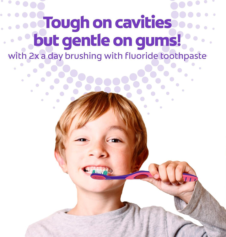 Extra Soft Kids Toothbrushes, Advanced Cavity Fighter Kids Toothbrush Pack, Extra Soft Bristles Help Remove Plaque and Stains for a Gentle Clean, for Children Ages 6 and Up, 4 Pack