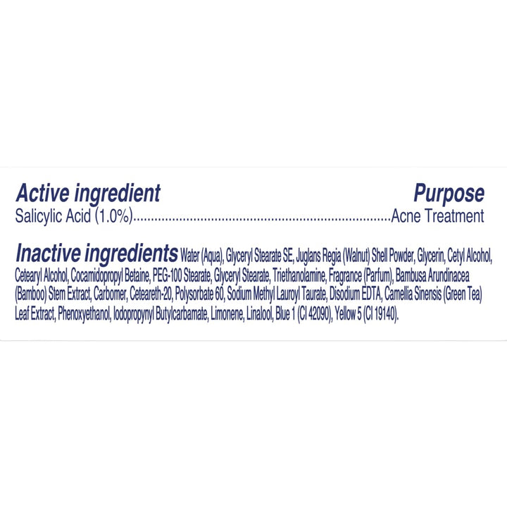 Blackhead Clearing Face Scrub, Clears Blackheads & Unclogs Pores, Green Tea & Bamboo, Salicylic Acid Acne Treatment Facial Scrub, Moderate Exfoliator Skin Care with Natural Exfoliants 6 Oz