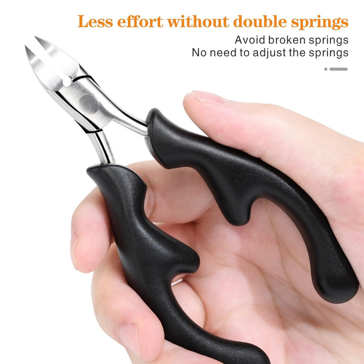 Toenail Clippers, Professional Thick & Ingrown Nail Clippers for Men & Seniors, Podiatrist Recommended, Pedicure Clippers Toenail Cutters, Stainless Steel Sharp Curved Blade Grooming Tool