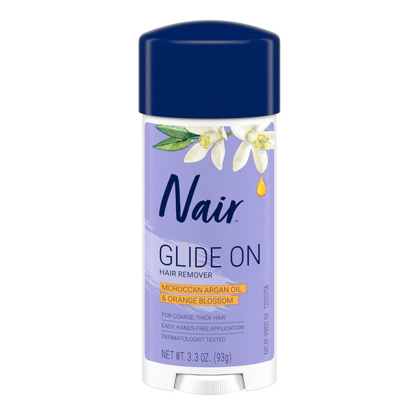 Glide on Hair Removal Cream, Arm, Leg, and Bikini Hair Remover, Depilatory Cream, 3.3 Oz Stick