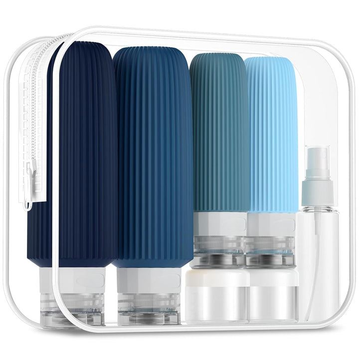 16 Pack Travel Bottles Set, TSA Approved Leak Proof Silicone Squeezable Containers for Toiletries, Refillable Travel Accessories for Conditioner, Shampoo, Lotion & Body Wash Accessories