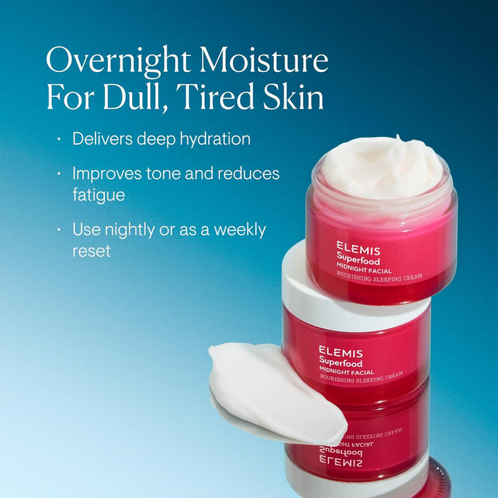 Superfood Midnight Facial, Moisturizer Face Cream, Hydrating Face Moisturizer for Dry Skin, Firming Facial Cream, Camu Camu & Vitamin C Cream