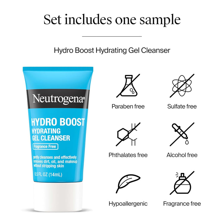 Hydro Boost Water Gel, Hyaluronic Acid Facial Moisturizer for Normal to Oily Skin, Hydrating Face Moisturizer, 1.7 Fl. Oz + Trial Size Hydro Boost Facial Cleanser, 0.5 Fl. Oz