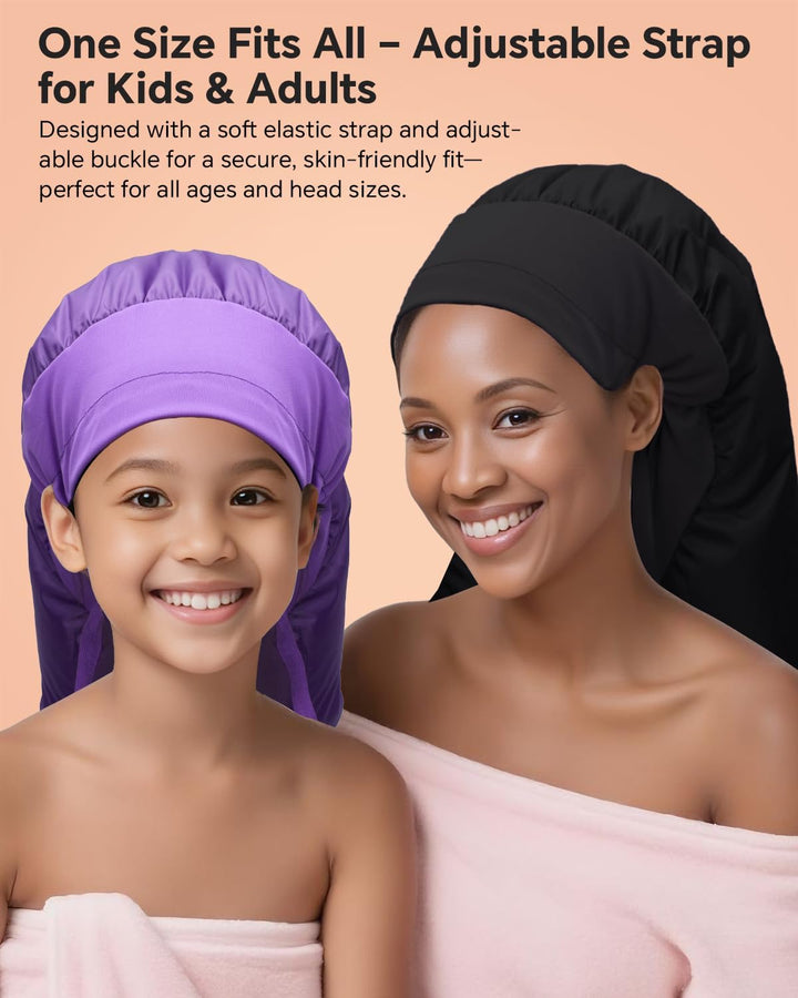 Hair Dryer Bonnet Attachment – 28.5" XL Hooded Dryer Cap for Faster Drying & Deep Conditioning, Extra-Large Space Fits Thick, Curly Hair & Styling Tools (Black, Extra Large)