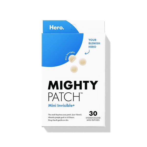 Mini Invisible+ Patches - X-Small Daytime Hydrocolloid Acne Pimple Patches for Covering Zits & Blemishes, Blends into Skin & Barely There (30 Count, 10Mm Patch)