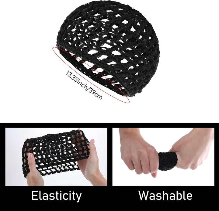 Wig Cap Thick Long Hair Caps Adjustable Net Mesh Braided Weaving Making Crochet Sew Weave Fishnet Grip Headband