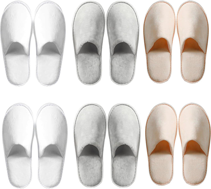 6-10 Pairs Spa Slippers, Non Slip Disposable Slippers for Guest, Washable Reusable, Which Can Be Used as Women Men, House, Indoor, Bathroom, Bedroom, Hotel, Bride Slippers