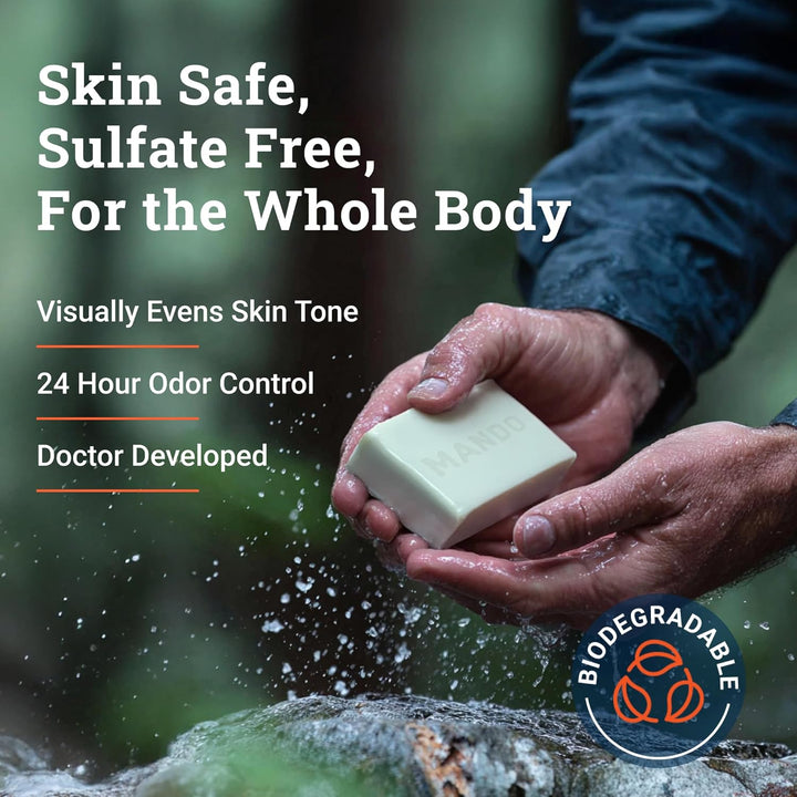 Acidified Cleansing Bar - 24-Hour Odor Control - Removes Odor Better than Soap - Moisturizing Formula - SLS Free, Paraben Free - Safe for Sensitive Skin - Pro Sport