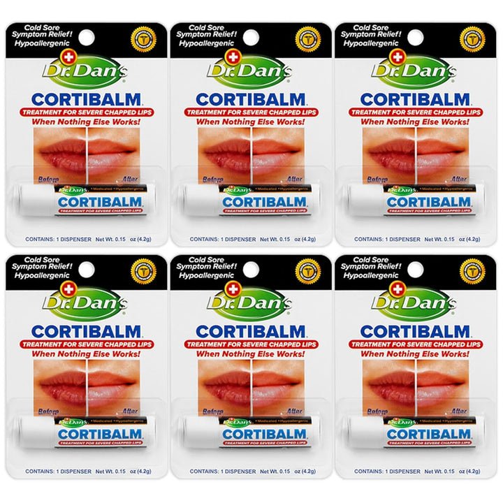 Cortibalm -3 Pack -For Dry Cracked Lips - Healing Lip Balm for Severely Chapped Lips- Designed for Men, Women and Children