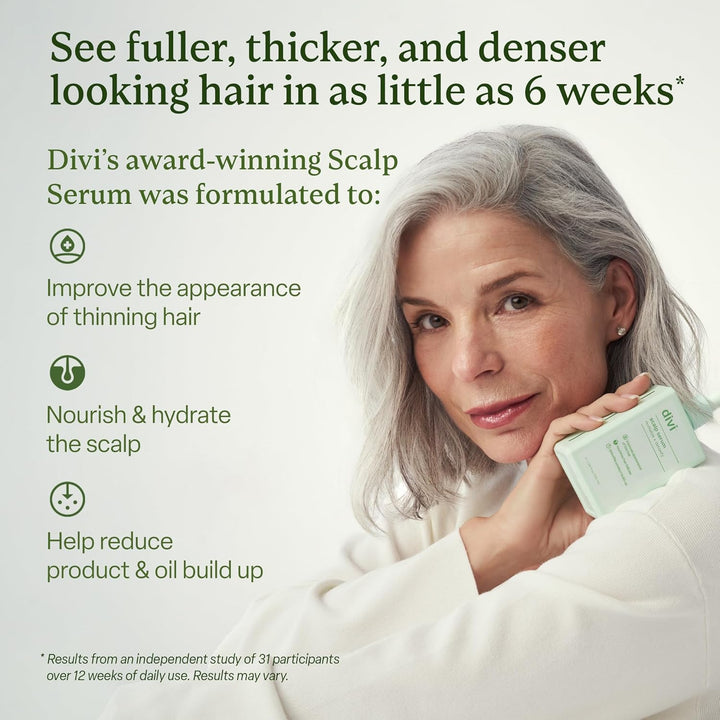 Scalp Serum for Thinning Hair Clinically Tested, Non-Greasy Formula with Amino Acids, Caffeine & Rosemary Oil Promotes Healthy Scalp & Fuller-Looking Hair, Reduces Oil & Product Buildup
