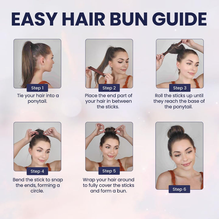 French Hair Bun Maker - Easy Donut and Bun Makers for Women'S Hair Quick Updos - Snap-And-Roll Perfect Tool for Kids and Twist Tool Clip (Brown - Pack of 2)
