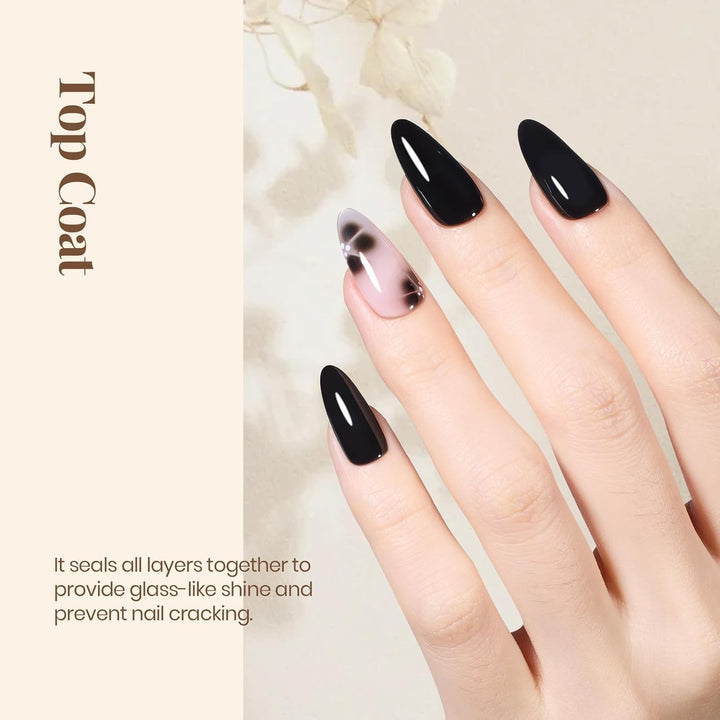 2Pcs 15Ml No Wipe Top Coat Gel Nail Polish High Gloss Shiny Long-Lasting Clear Gel Top Coat, Soak off Nail Lamp, Christmas Nails Home DIY Manicure and Nail Salon Gifts for Girls