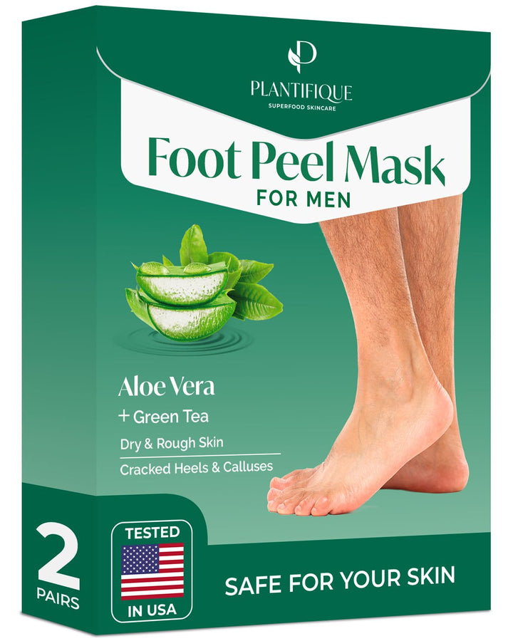 Foot Peeling Mask 2 Pack | Dermatologically Tested Repairs Heels & Removes Dry Dead Skin for Baby Soft Feet | Exfoliating Foot Peel Mask for Dry Cracked Feet | Peach