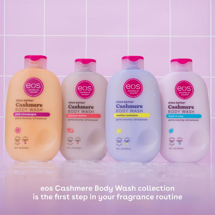 Shea Better Cashmere Body Wash, Vanilla Cashmere, Moisturizing, Ph Balanced Body Wash, Creamy Gel Formula, Paraben & Phthalate Free, Sensitive Skin, 16 Fl Oz