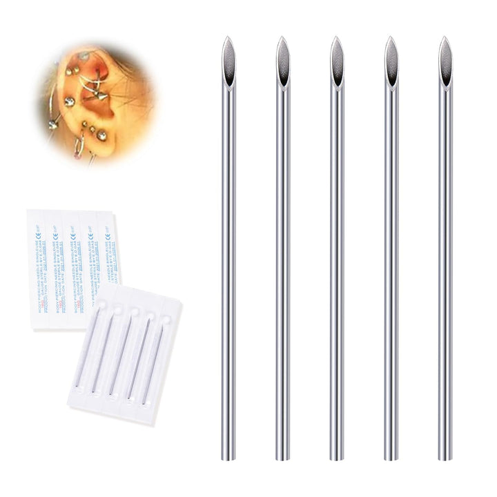 20G Body Piercing Needles,10Pcs  Sterile Disposable Stainless Steel Needles for Ear, Nose, Navel, Nipple, Lip - Piercings