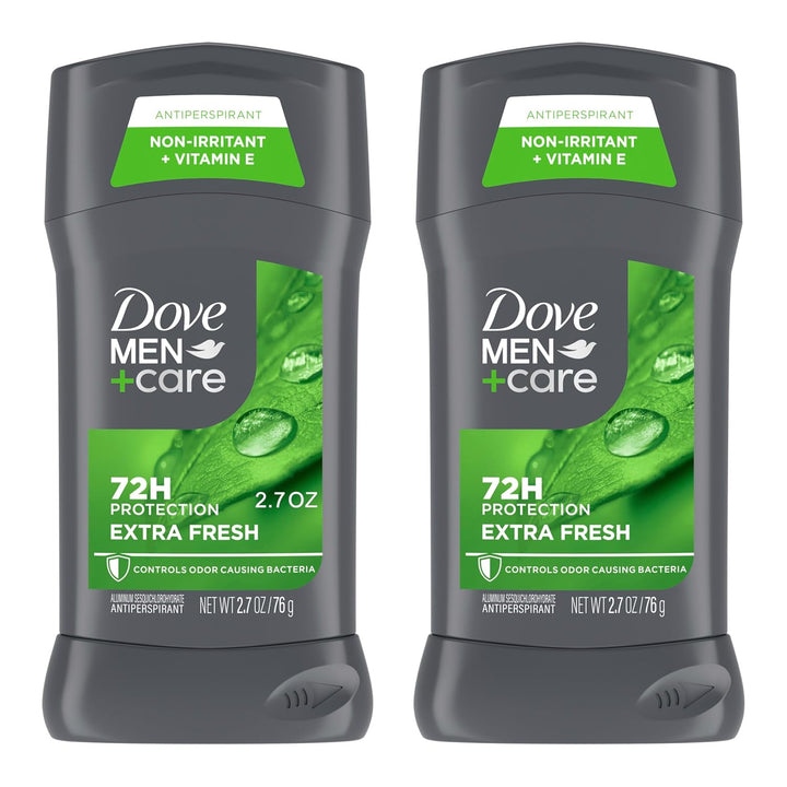 Dove Men+Care Antiperspirant Deodorant Stick for Men 4 Count Extra Fresh with 72-Hour Sweat & Odor Protection with 1/4 Moisturizing Cream & Long-Lasting Citrus Scent 2.7 Oz