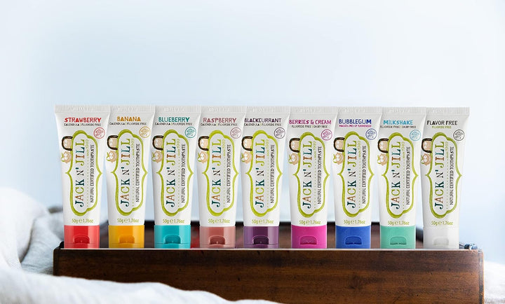 Natural Toddler Toothpaste for Baby, Kids and Infants 6 Months & Up, Fluoride Free Training Toothpaste for Toddlers 1-3, 40% Xylitol, BPA Free - Strawberry, 1.76 Oz (Pack of 5)