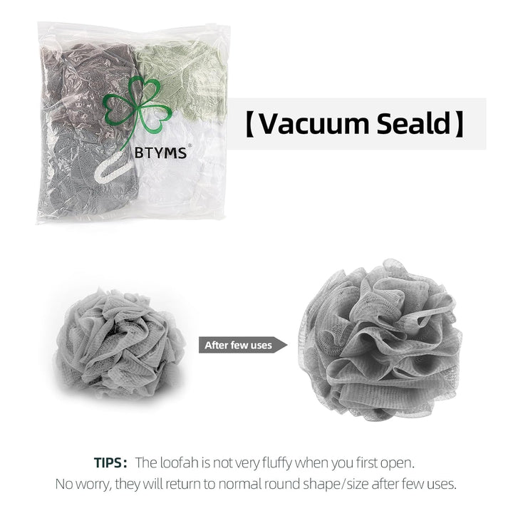 Bath Sponge Shower Loofahs 60G Mesh Pouf Bath Scrunchies Body Wash Puff Shower Puff - Pack of 4