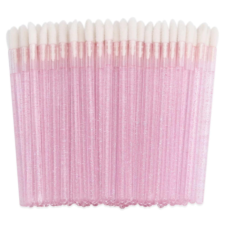100 Pieces Disposable Lip Wands Lip Gloss Applicators Lipstick Lint Free Wands Makeup Applicator Lip Brushes Doe Foot Applicator