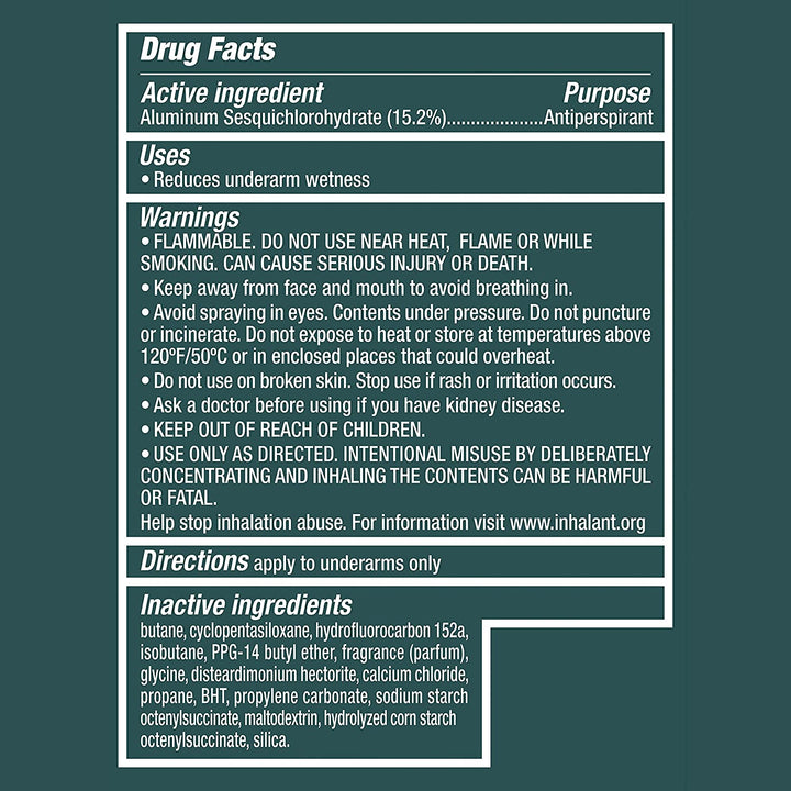 Men Antiperspirant Spray Black + White 3 Count Protects from Deodorant Stains Instantly Dry Spray Deodorant 3.8 Oz