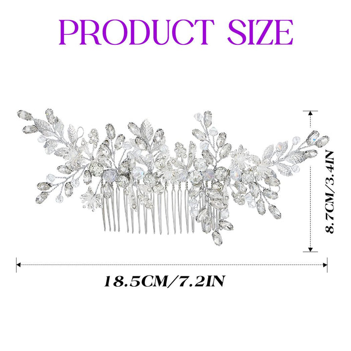 Wedding Hair Clips Silver Rhinestone Bridal Headpiece Prom Hair Accessories for Women
