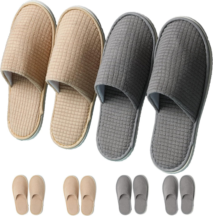 SPA Guest Slippers, 6/12 Pairs Reusable Washable Unisex Spa Slippers for Hotel Bedroom Wedding Party Travel
