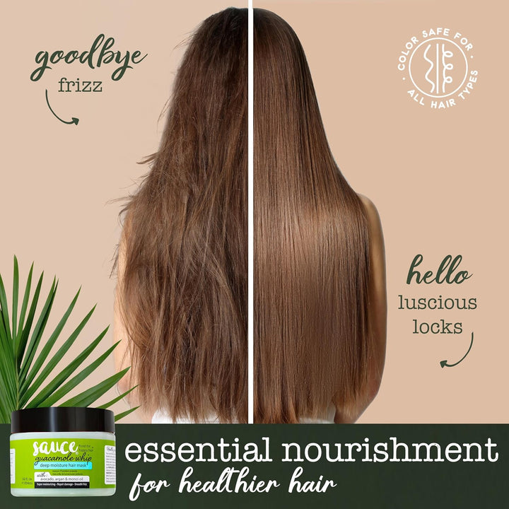 Guacamole Whip Hair Mask - Deep Conditioning Hair Mask for All Hair Types W/Avocado, Honey & Argan Oil - 12 Fl Oz Hair Mask for Dry, Damaged & Frizzy Hair (Guacamole)