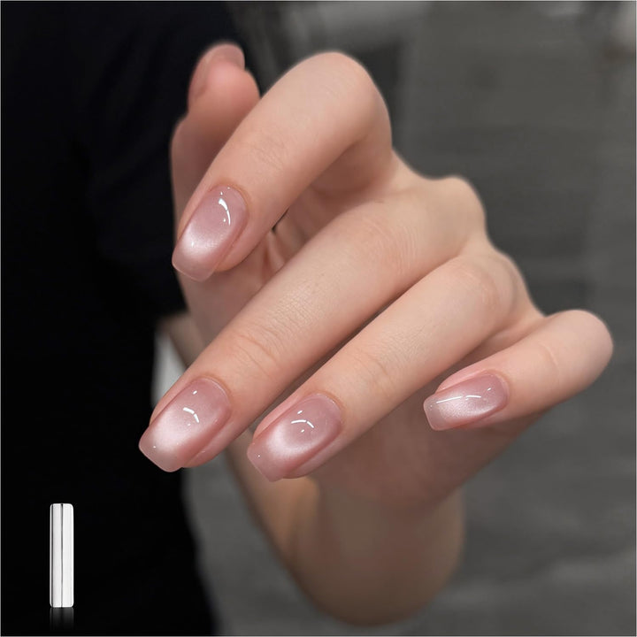 Glassy Cat Eye Gel Nail Polish, 16Ml Glitter Holographic UV Gel Polish with Magnet, Reflective Translucent, 2341 Silvery Moonlight