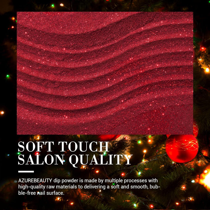 Dip Powder Nail Set, 6 Colors Glitter Red Green Silver Gold Nail Dipping Powder Starter Kit French Nail Art Sparkle Stunning Manicure Salon DIY No Need Nail Lamp Cured