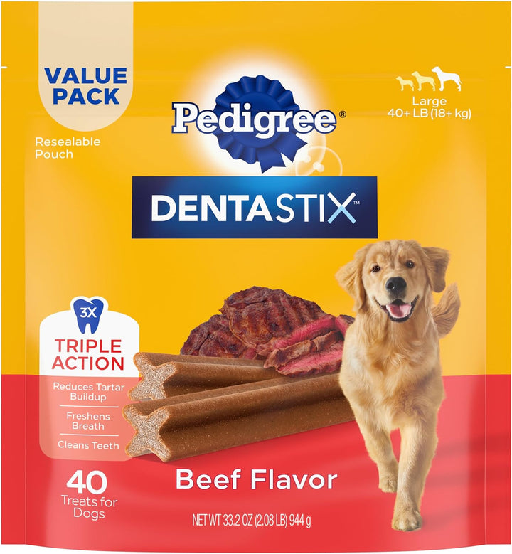 Dentastix Large Breed Dog Treats, Fresh Flavor, 1.46 Lb. Bag (28 Treats)