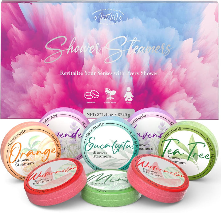 Shower Steamers Aromatherapy 8 Pack - Gifts for Women, Shower Bombs with Essential Oils, Self Care and Stress Relief Stocking Stuffers, Relaxation Birthday Gifts for Women and Men