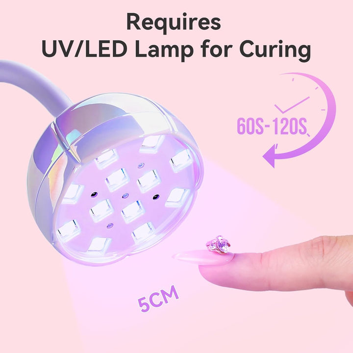 Nail Rhinestone Glue: Super Strong Gel Glue for Nail Art Decorations, Charms, 3D Bling, Gems, Jewel Diamonds 30ML Cured Need Beauty