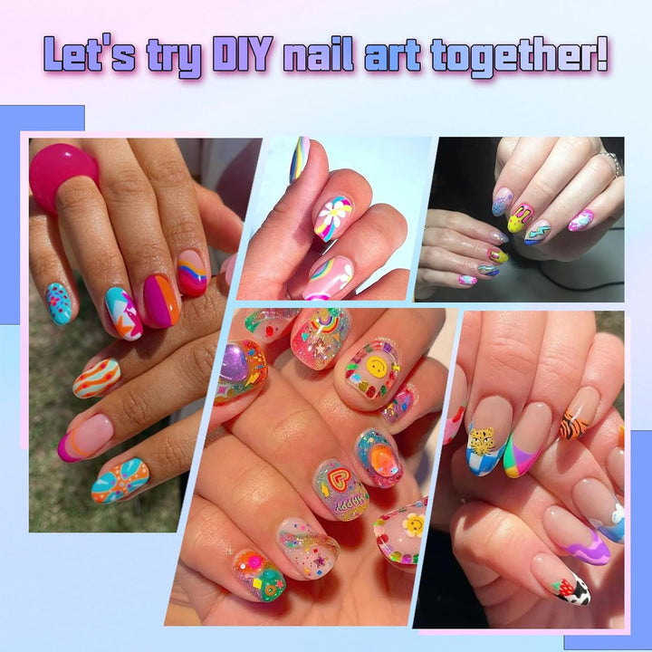 18 Colors Nail Art Pens Set, 3D Gel Nail Polish Pen Water-Based Quick Drying, Acrylic Nail Paint Pens Kit Drawing Painting Liner Dotting Graffiti Manicure for Home Salon DIY