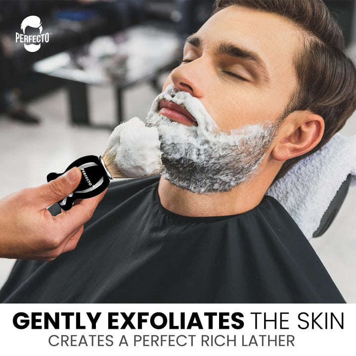 100% Pure Badger Shaving Brush-Black Handle- Engineered for the Best Shave of Your Life. For, Safety Razor, Double Edge Razor, Straight Razor or Shaving Razor, Its the Best Badger Brush.