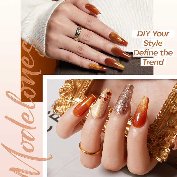 Gel Nail Kit, Fake Nails Long Coffin, 9-In-One Glue Prep Dehydrator & Portable Mini U V Light Acrylic Clipper, 500Pcs Coffin Tips for Extension Kit DIY Salon Home Gifts for Women