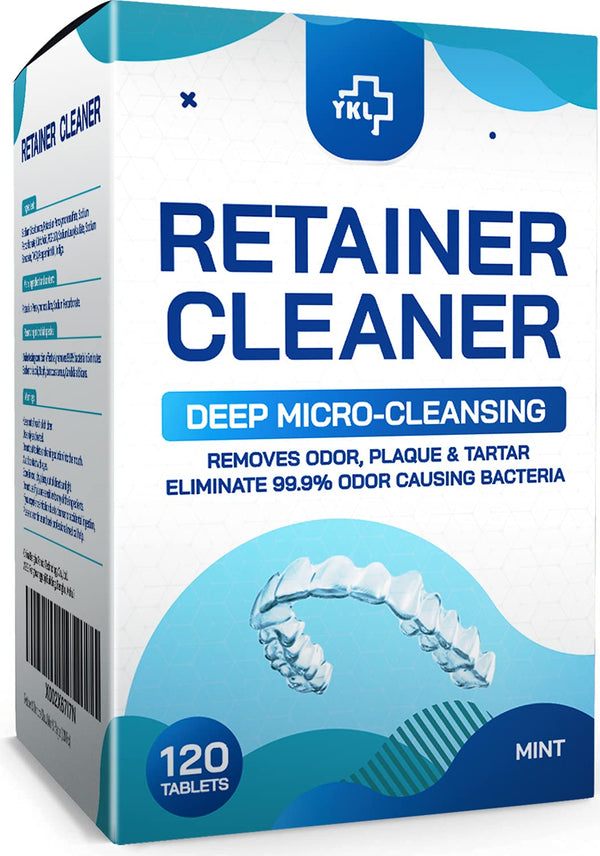 Retainer & Denture Cleaner Tablets - 4 Months Supply (120 Pcs) Dental Retainers for Aligner - Mouth & Night Guards - False Teeth Whitening - Removes Odor & Plaque (120 Pcs)