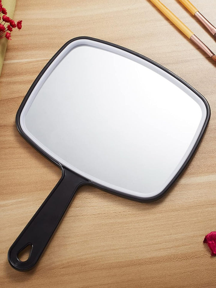 Hand Mirror, Black Handheld Mirror with Handle, 6.6" W X 9.2" L