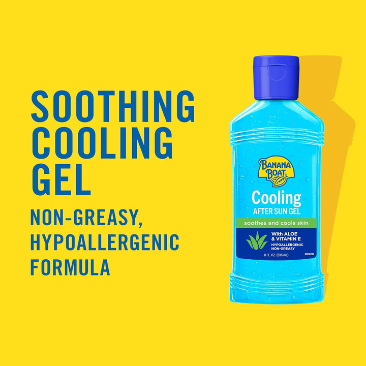 Cooling after Sun Gel, 8Oz | Aloe Vera and Vitamin E Gel, after Sun Care Cooling Gel, Aloe Vera Gel for Sunburn Relief, 8Oz