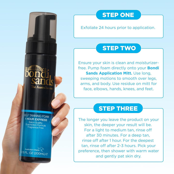 Express Self Tanning Foam, Lightweight, Fragrance Free Self-Tanner for an Even, Streak-Free Tan, 6.76 Fl Oz