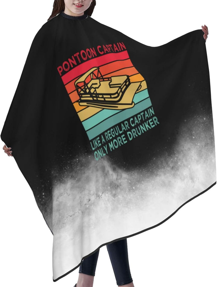 Pon-Toon Cap-Tain like a Regular Cap-Tain Professional Salon Barber Cape for Men Women - Hairdressing Hair Cutting Cape with Adjustable Snap Closure - Salon Equipment for Hair Stylist 55 X 66 Inches