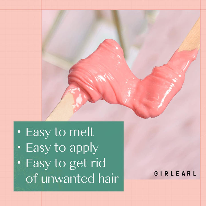 Hard Wax Beads, 1Lb Wax Beans for Hair Removal Sensitive Skin with Rose Formula, Perfect for Full Body, Facial, Brazilian Bikini, and Legs at Home Wax Refill for Women Men (Pink)