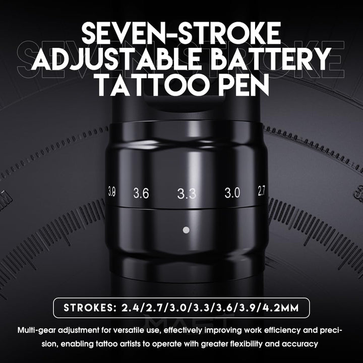 Mast Fold2 Pro Tattoo Gun, Wireless Rotary Tattoo Pen Machine, Real 7 Strokes Length, 2 Batteries 2,000Mah Power Supply Extra Battery, Mcore Tattoo Motor P-076