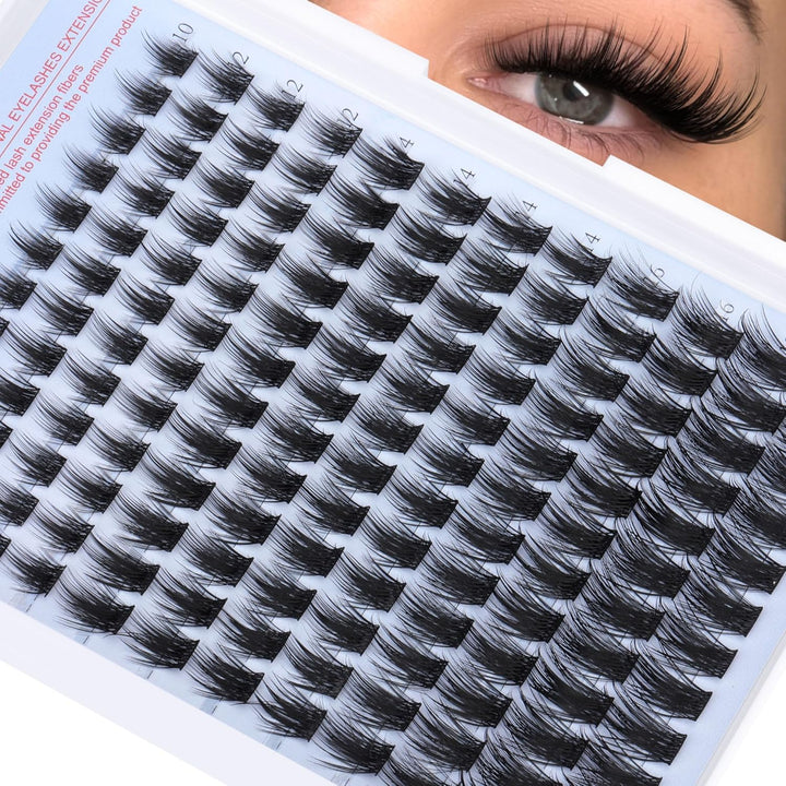 Lash Clusters Wispy Cluster Eyelash Extensions 10-18Mm Individual Lashes DIY Cluster Lashes Extension Soft Comfortable Eyelash Clusters with Thin Band