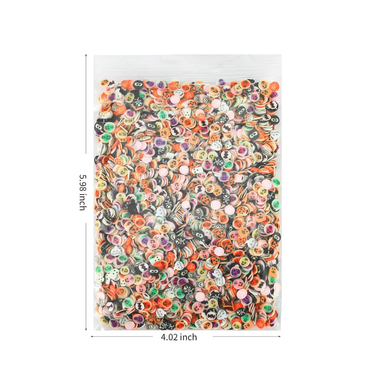 5000PCS Nail Art Slices - Cute Design Polymer Clay Slices for Nail Art, Slime Making, DIY Craft (Halloween)