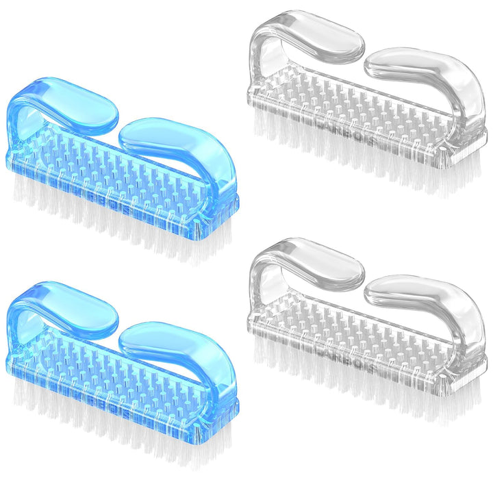 Handle Grip Nail Brush, Nail Brushes Hand Fingernail Brush Cleaner Scrubbing Kit Pedicure for Toes and Nails Men Women (4 Pack)