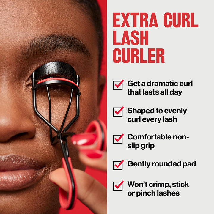 Extra Curl Lash Curler, Gives an All Day Dramatic Curl, with Finger Grips for a Non Slip Grip, Easy to Use, 1 Count