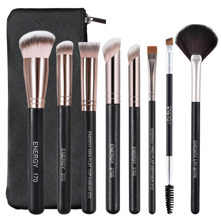 Concealer Brush under Eye Mini Angled Flat Top Kabuki Nose Contour Brush for Concealing Blending Setting Buffing with Powder Liquid Cream Cosmetic Pro Small Makeup Foundation Brushes 270