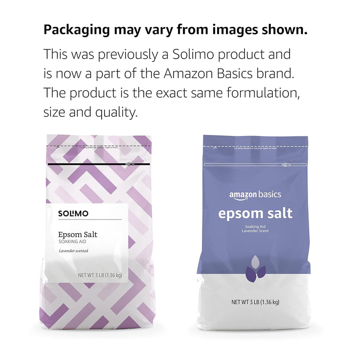 Epsom Salt Soaking Aid, Lavender Scented, 3 Pound, 1-Pack (Previously Solimo)