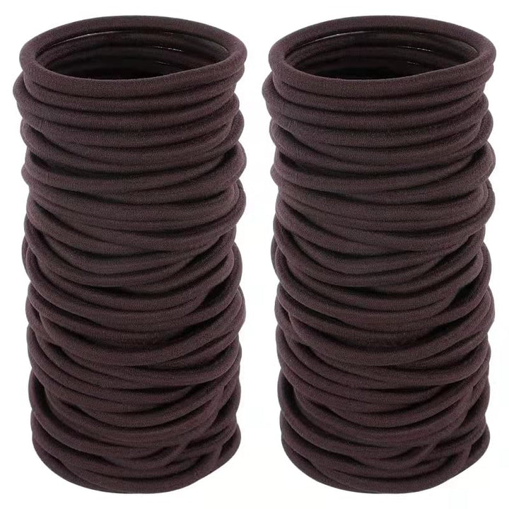 100Pcs Womens Elastics Hair Tie, 4MM Black Ponytail Holders Hair Bands, 2 Inch in Diameter Elastic Band for Medium to Thick Hair (4Mm Black)