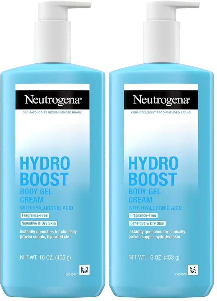 Hydro Boost Body Moisturizing Gel Cream with Hyaluronic Acid, Non-Greasy & Fast Absorbing, Lightweight Hydrating Body Lotion for Normal to Dry Skin, Fragrance-Free, 16 Oz